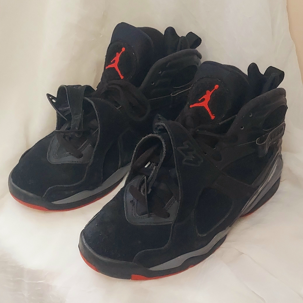 Air Jordan 8 Retro (BLACK/GYM RED-Black Wolf Grey NOIR Size 8.5